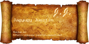 Jagyugy Jusztin névjegykártya
